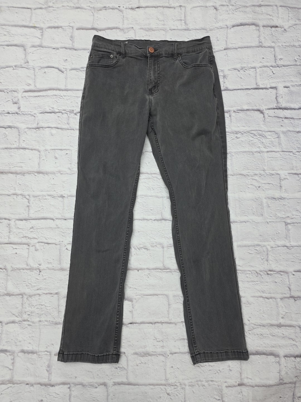 Mugsy Willys Men’s Jeans Size 31x29 Gray Denim Wash Flex Stretch Straight Leg
